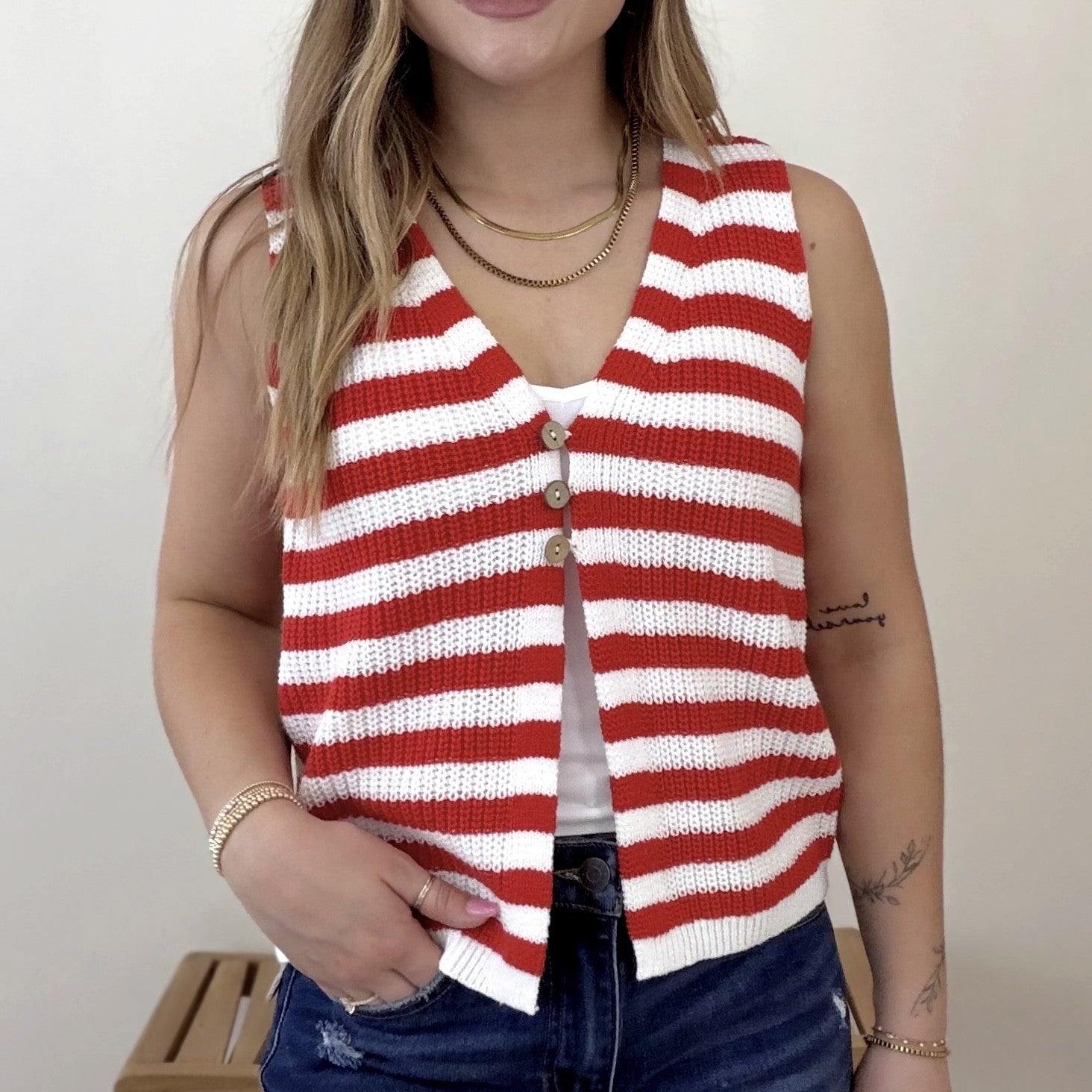 American Charm Vest in Red